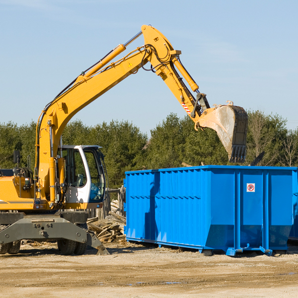 are there any restrictions on where a residential dumpster can be placed in Rowena